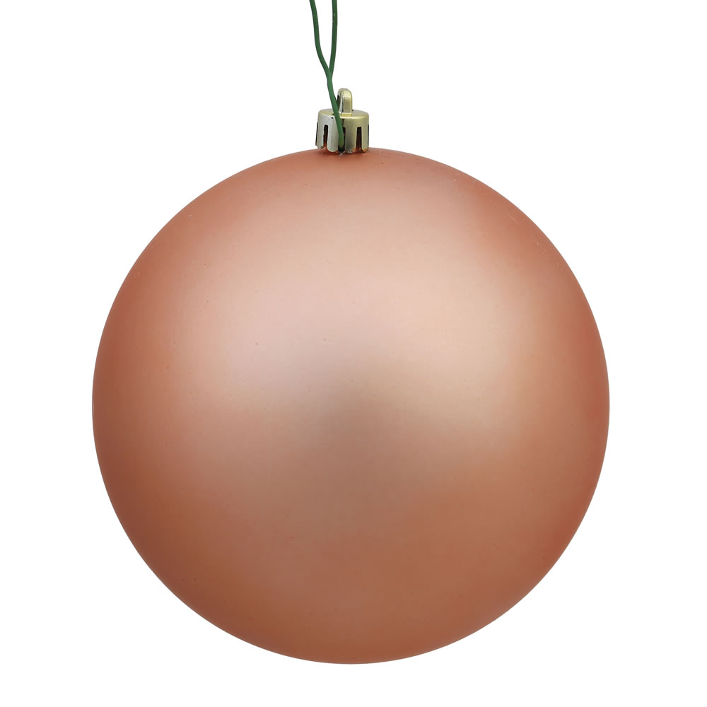 12 Inch Rose Gold Matte Round Christmas Ball Ornament Shatterproof UV