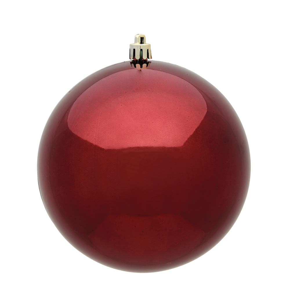 12 Inch Burgundy Shiny Round Christmas Ball Ornament Shatterproof UV