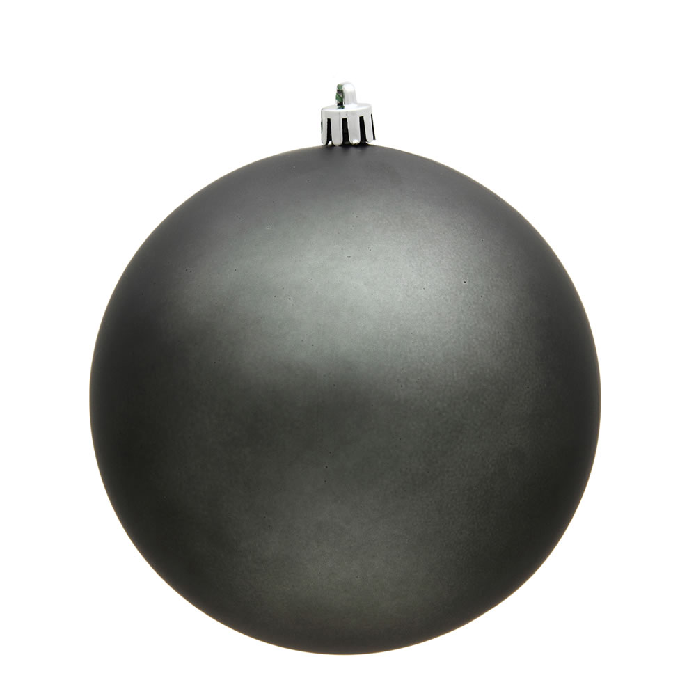 Christmastopia.com 12 Inch Pewter Gray Matte Round Christmas Ball Ornament Shatterproof UV