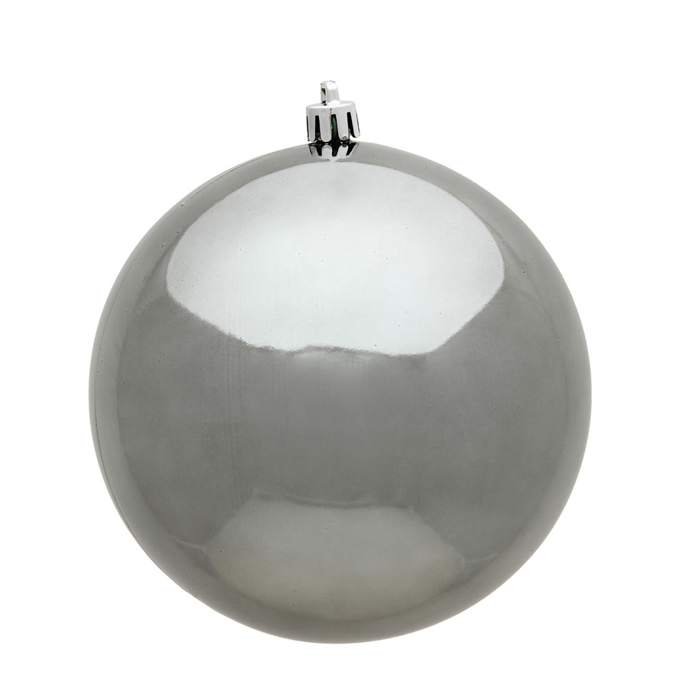 Christmastopia.com 12 Inch Pewter Gray Shiny Round Christmas Ball Ornament Shatterproof UV