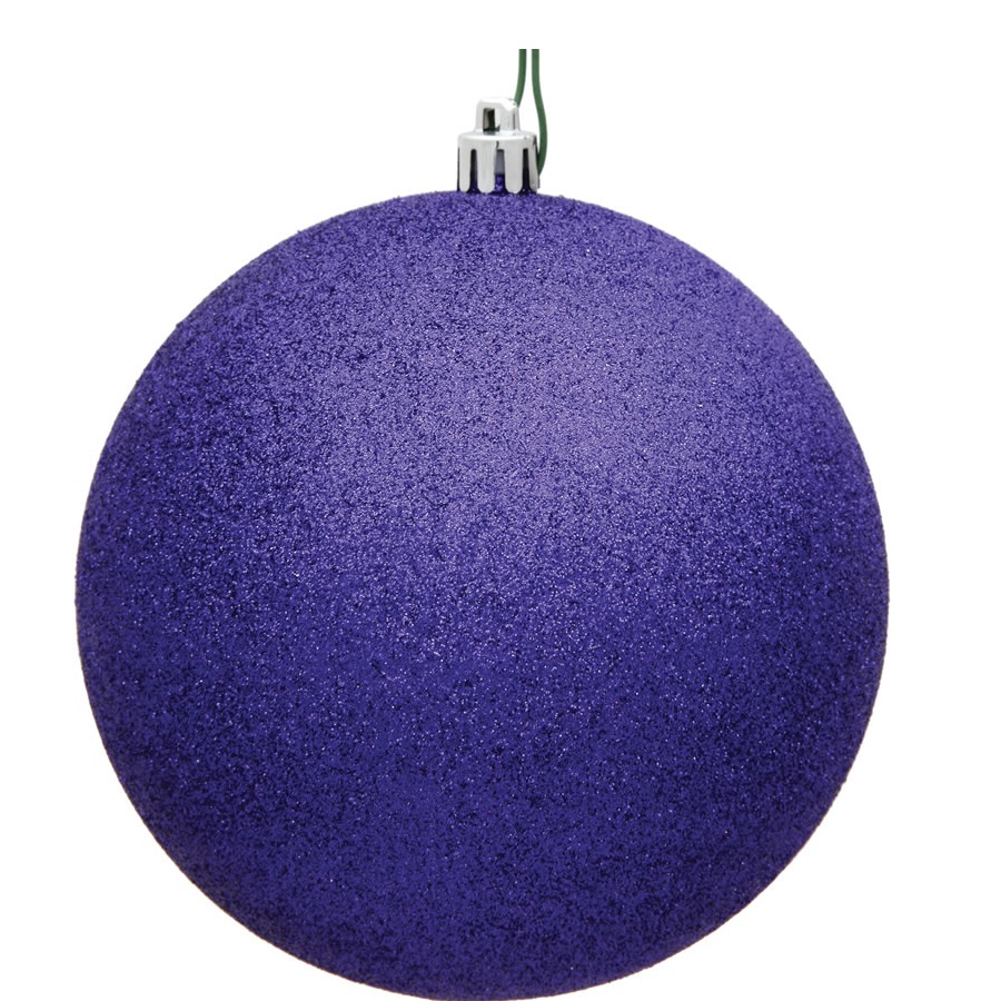 15.75 Inch Purple Violet Glitter Round Christmas Ball Ornament Shatterproof UV
