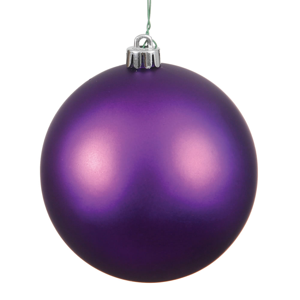 15.75 Inch Plum Matte Round Christmas Ball Ornament Shatterproof UV