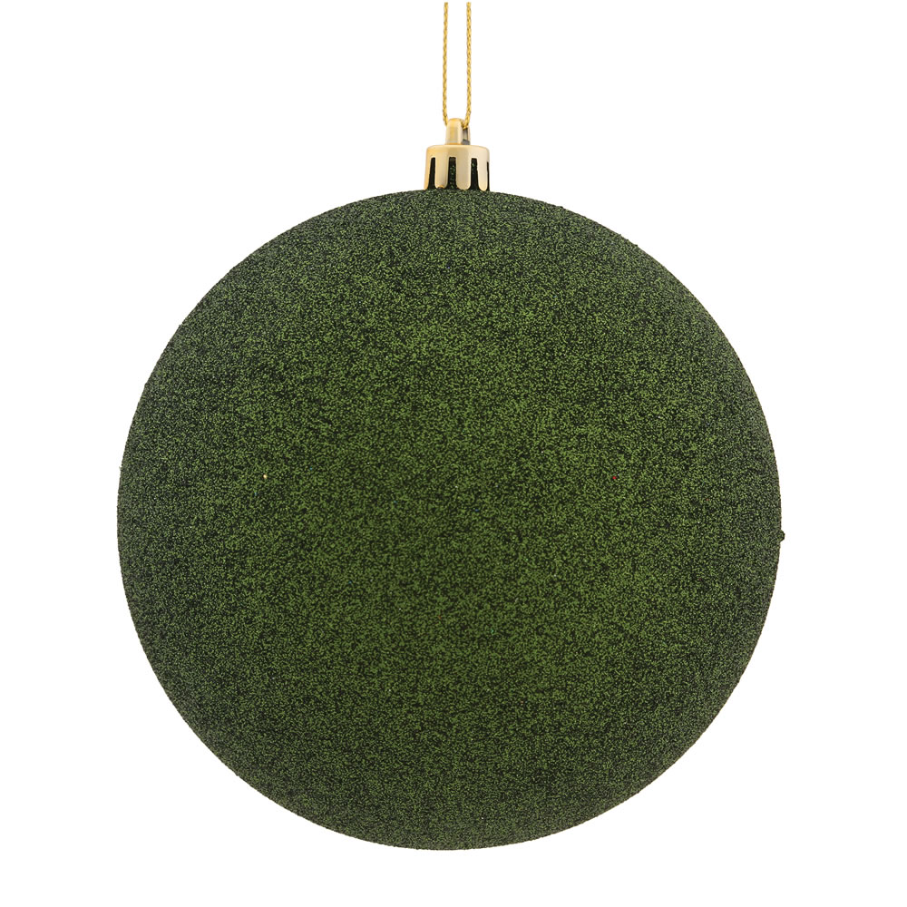 Christmastopia.com 15.75 Inch Moss Green Glitter Round Christmas Ball Ornament Shatterproof UV