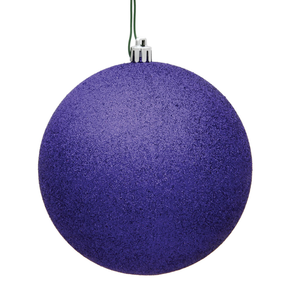15.75 Inch Purple Glitter Round Christmas Ball Ornament Shatterproof UV