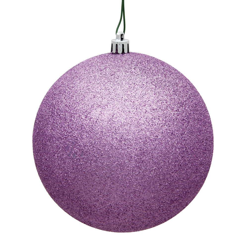 15.75 Inch Orchid Pink Glitter Round Christmas Ball Ornament Shatterproof UV