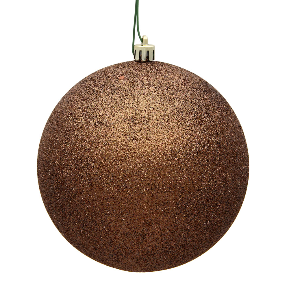 Christmastopia.com 15.75 Inch Mocha Glitter Round Christmas Ball Ornament Shatterproof UV