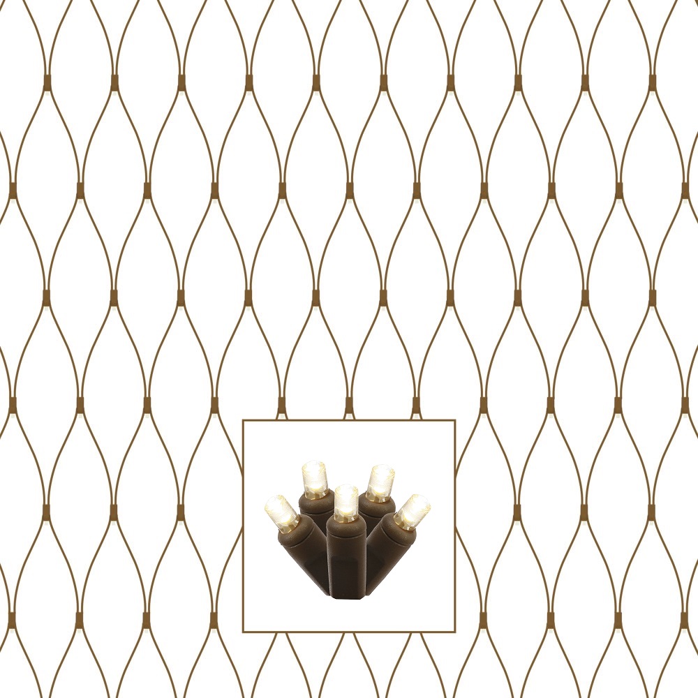 Christmastopia.com 150 LED 5MM Wide Angle Polka Dot Warm White Tree Trunk Net Light Set Brown Wire