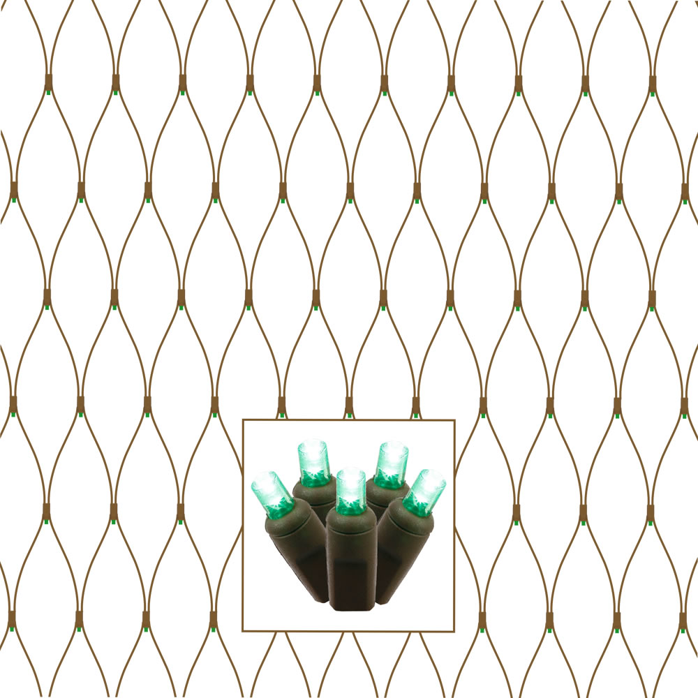 Christmastopia.com 150 LED 5MM Wide Angle Polka Dot Green Tree Trunk Net Light Set Brown Wire