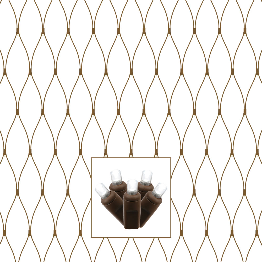 Christmastopia.com 150 LED 5MM Wide Angle Polka Dot Pure White Tree Trunk Net Light Set Brown Wire