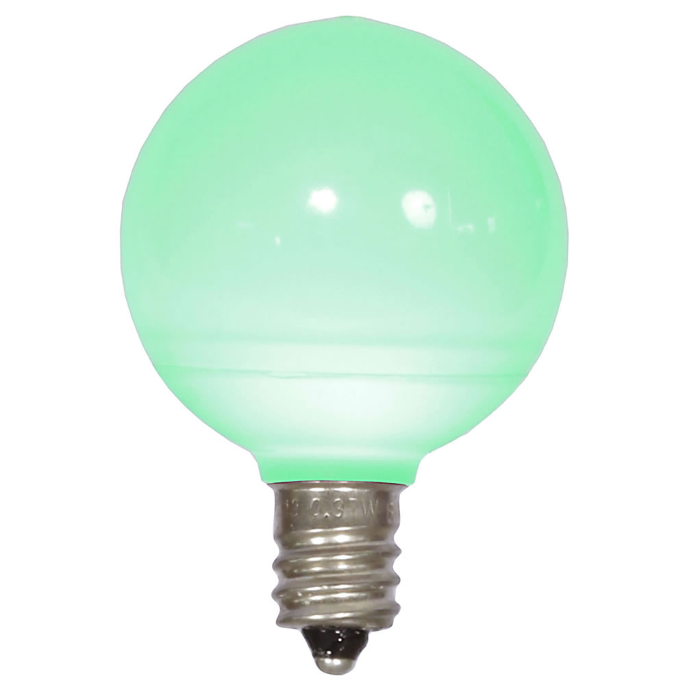 Christmastopia.com 25 LED G40 Globe Green Ceramic Retrofit Night Light C7 Socket Replacement Bulbs