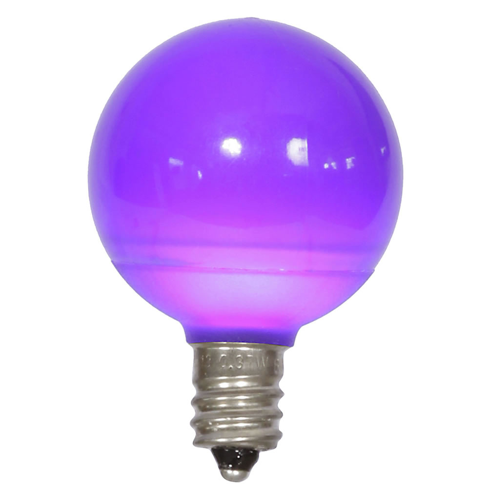 25 LED G40 Globe Purple Ceramic Retrofit Night Light C7 Socket Replacement Bulbs
