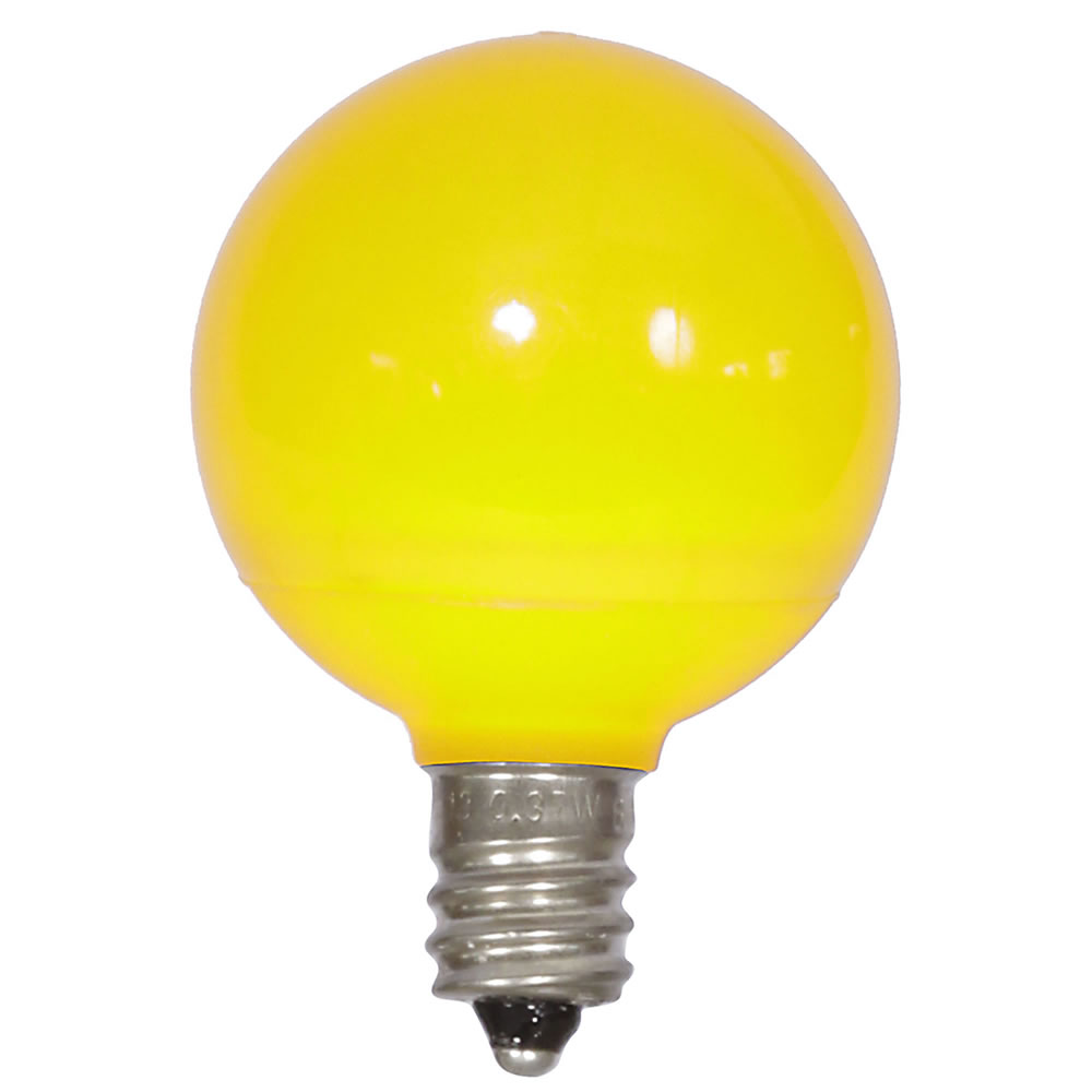 Christmastopia.com 25 LED G40 Globe Yellow Ceramic Retrofit Night Light C7 Socket Replacement Bulbs