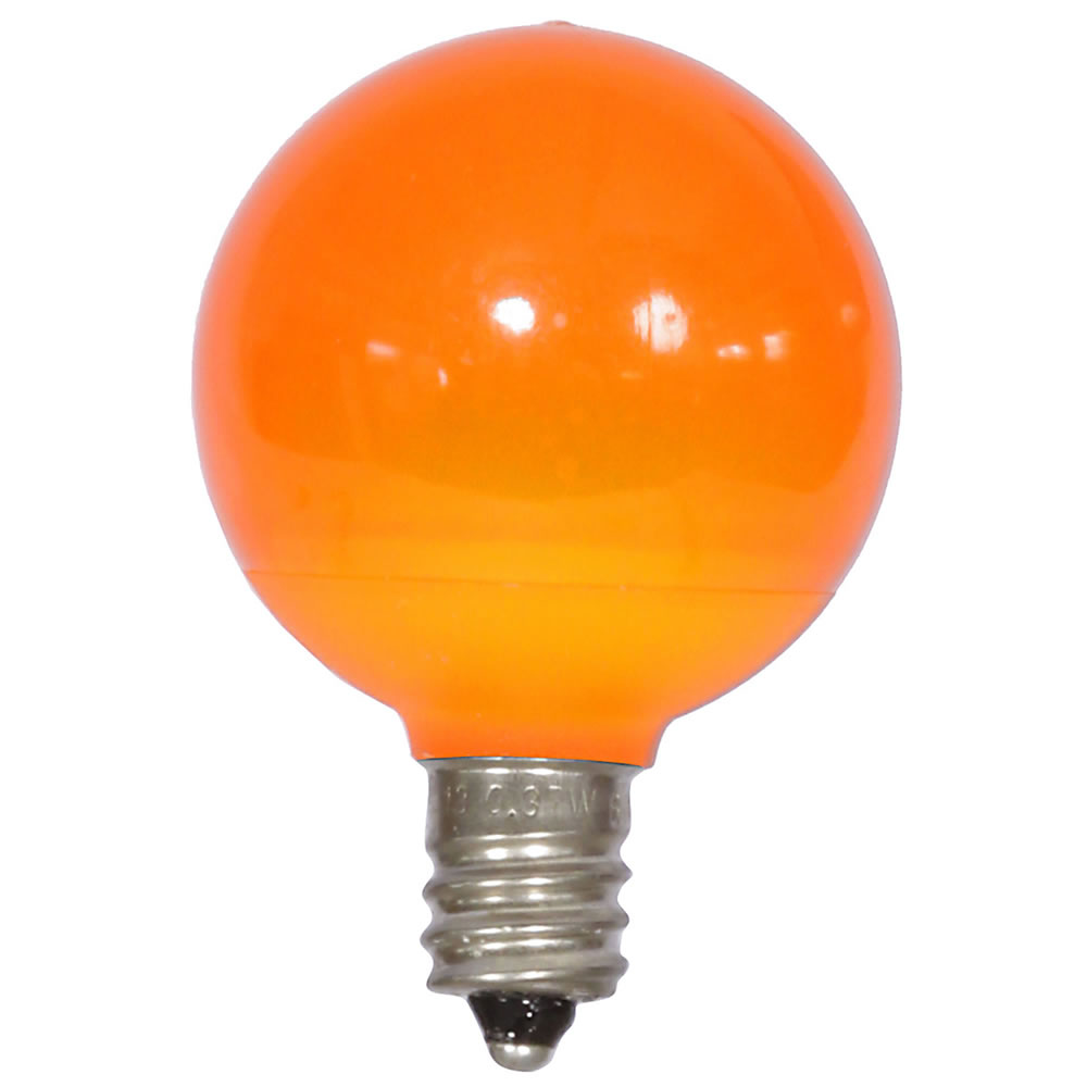 Christmastopia.com 25 LED G40 Globe Orange Ceramic Retrofit Night Light C7 Socket Replacement Bulbs