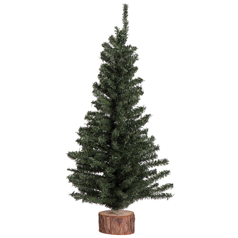 12 Inch Mini Pine Artificial Christmas Village Tree Wood Base Unlit