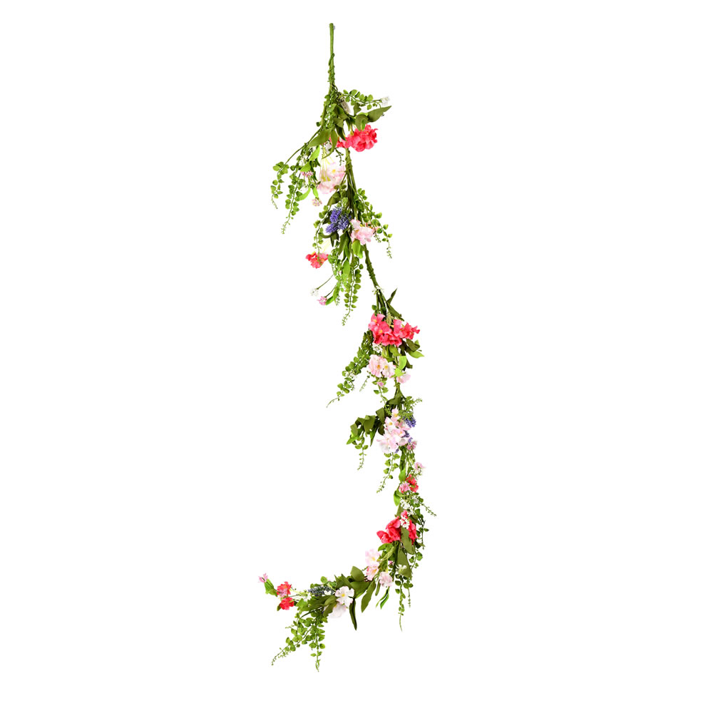 5 Foot Decorative Artificial Mixed Pink Flower Easter Garland Decoration