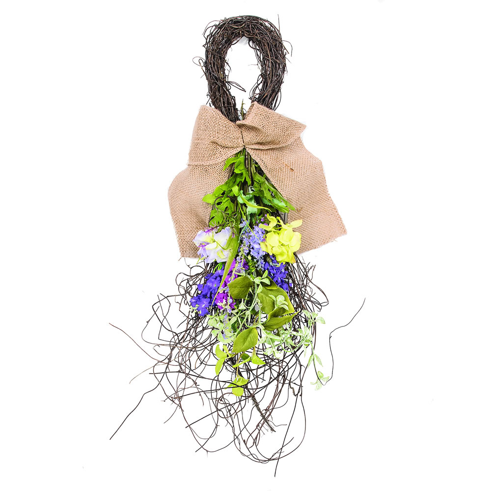 28 Inch Decorative Artificial Mixed Purple Flower Easter Teardrop Decoration
