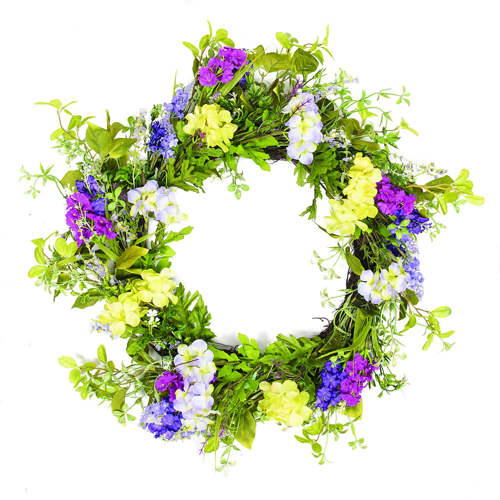 Christmastopia.com 26 Inch Decorative Artificial Mixed Purple Flower Easter Wreath Decoration