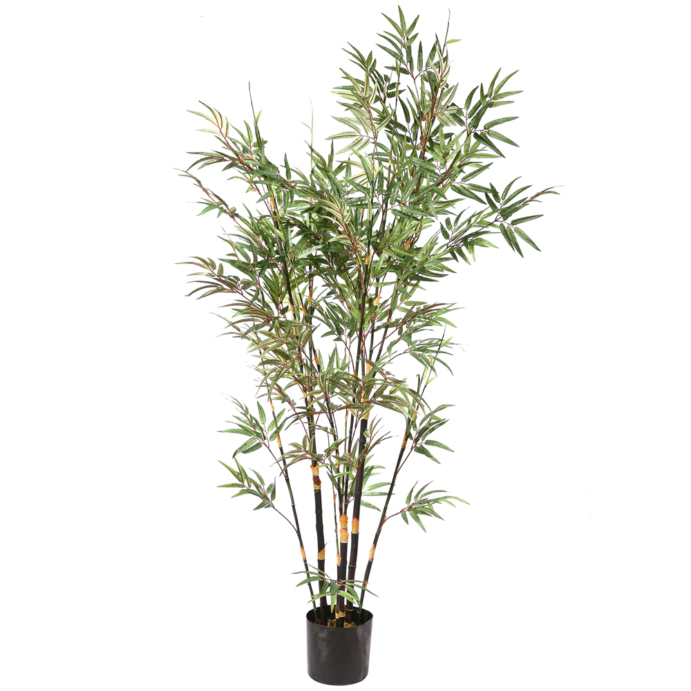 6 Foot Green Bamboo Artificial Potted Palm Tree