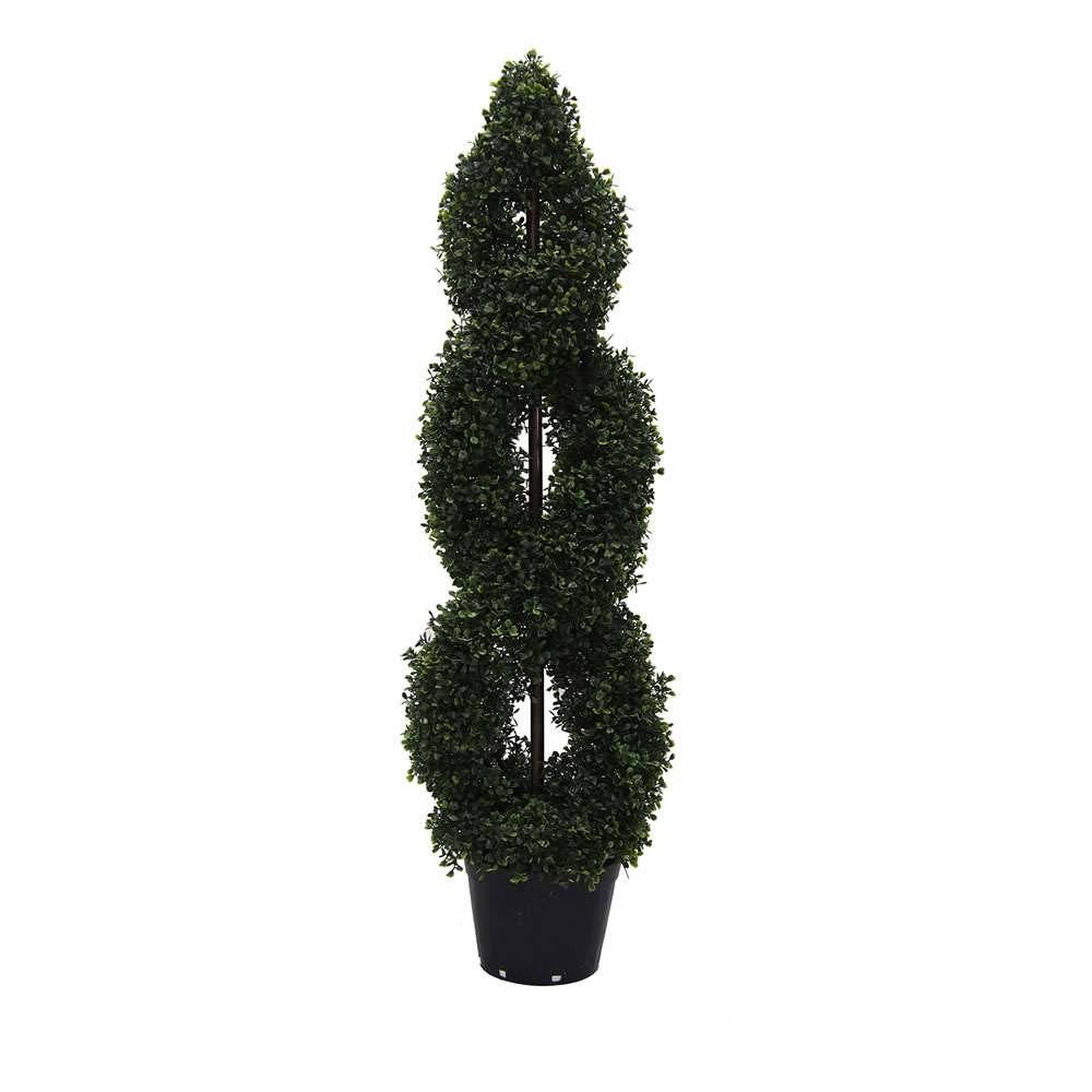 Christmastopia.com 4 Foot Green Boxwood Double Spiral Topiary Artificial Potted Tree UV