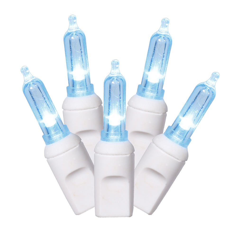 Christmastopia.com 100 Commercial Grade LED M5 Italian Smooth Teal Easter Mini Light Set White Wire