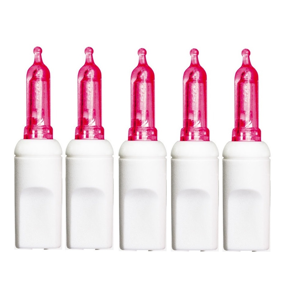 Christmastopia.com 100 Commercial Grade LED M5 Italian Smooth Magenta Christmas Mini Light Set White Wire