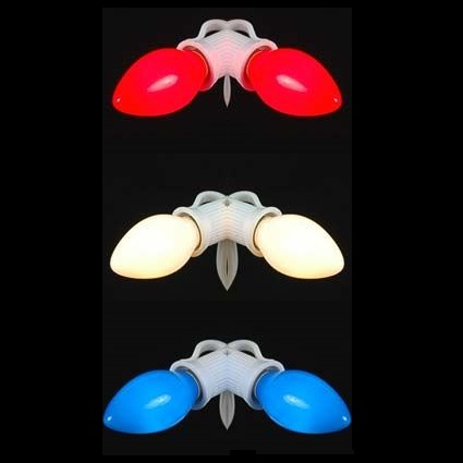 Christmastopia.com 25 LED C7 Night Light Patriotic Red White and Blue Ceramic Christmas Light Set White Wire