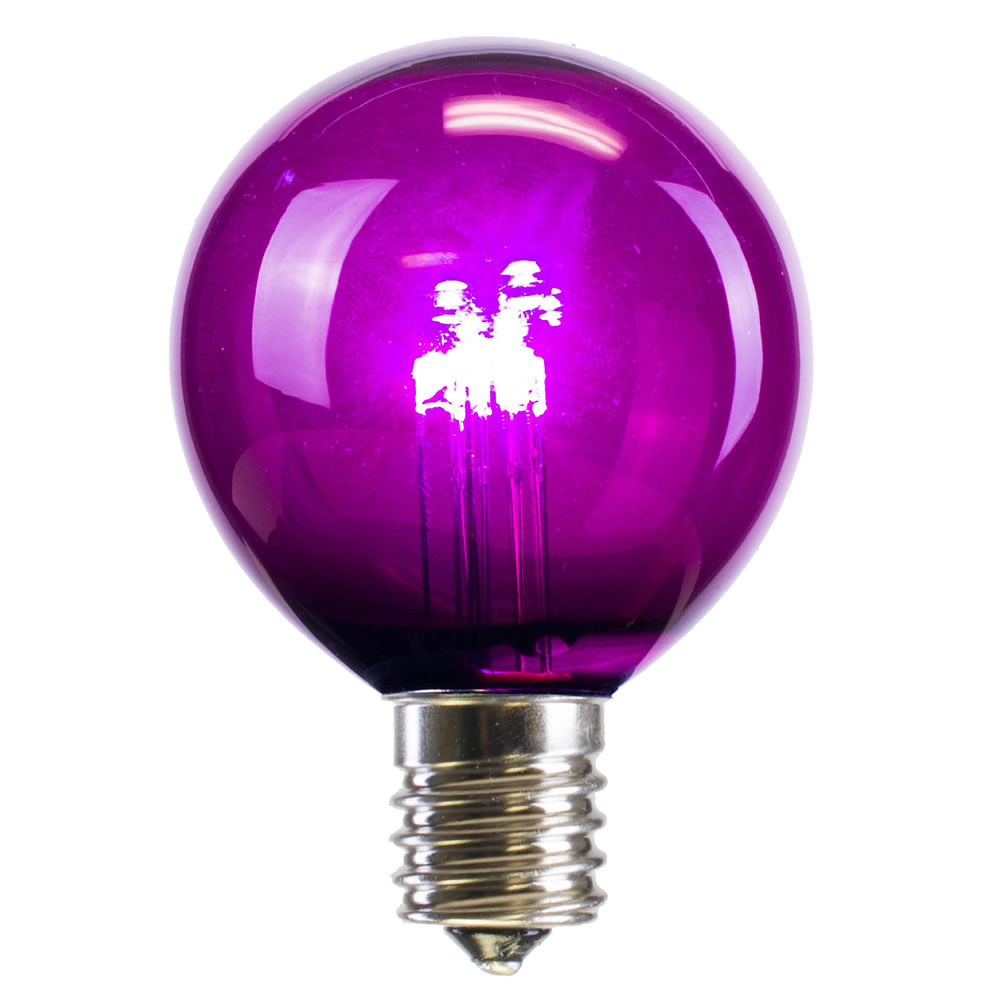 LED G50 Globe Purple Transparent Retrofit C9 E17 Socket Christmas Light Set Replacement Bulbs