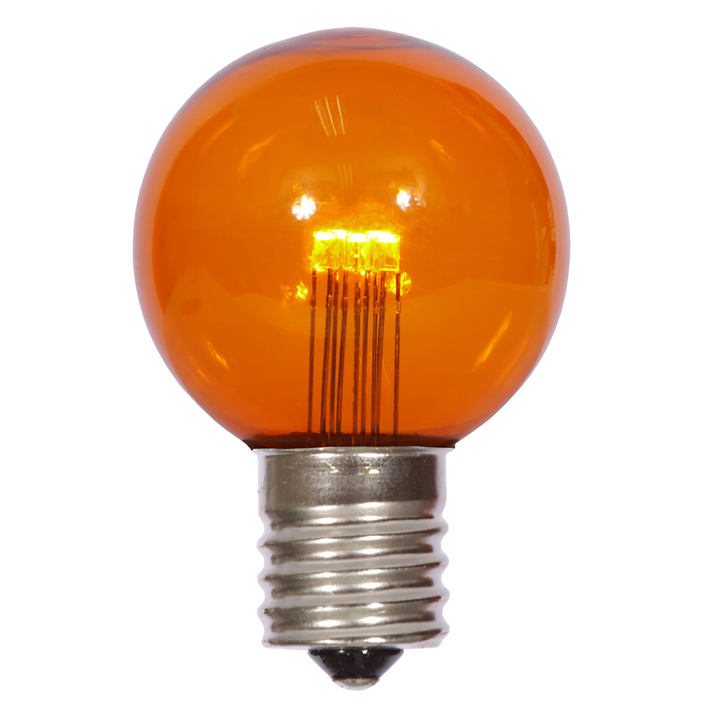 LED G50 Globe Amber Transparent Retrofit C9 E17 Socket Christmas Light Set Replacement Bulbs