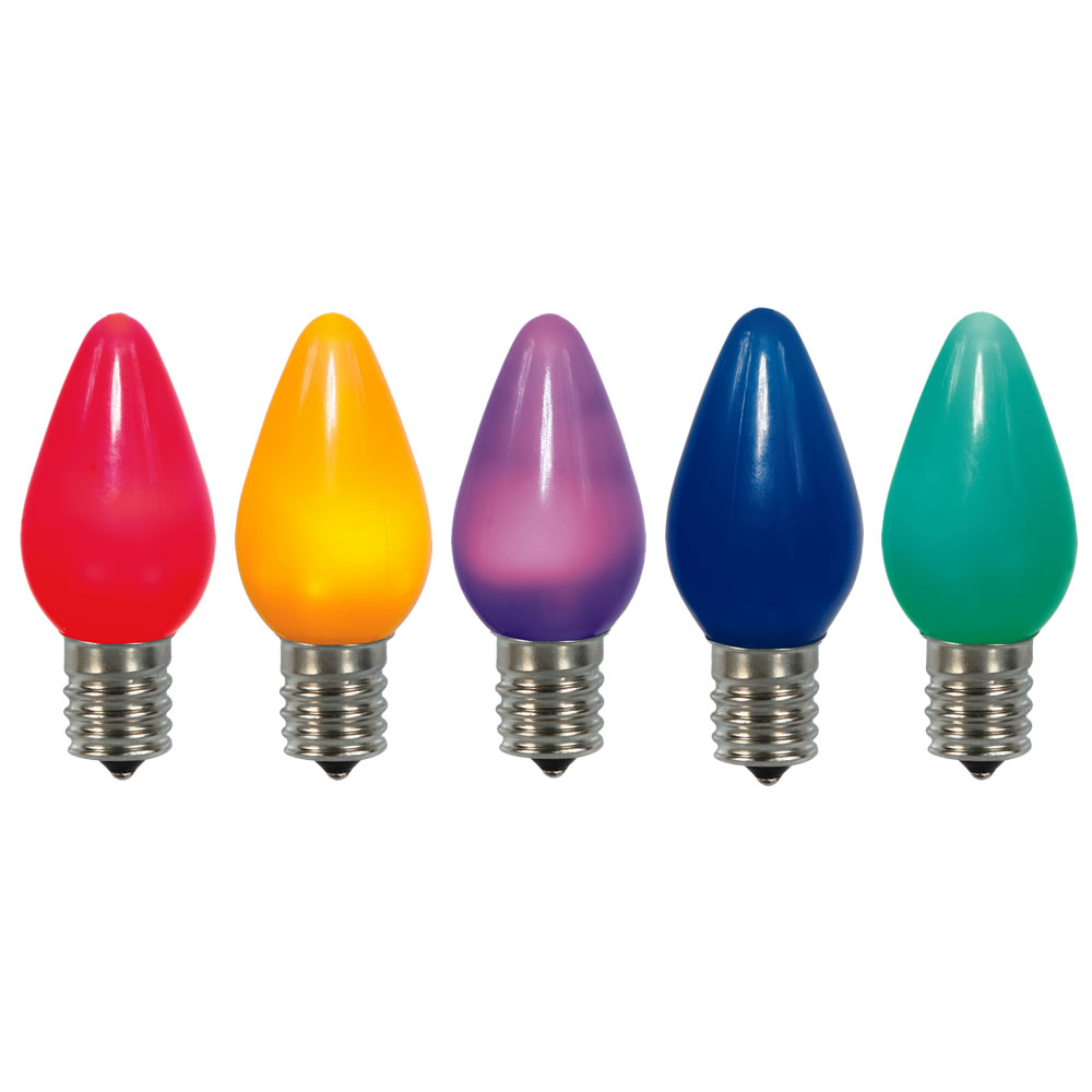 5 LED C7 Multi Color Ceramic Retrofit Night Light Christmas Replacement Bulbs