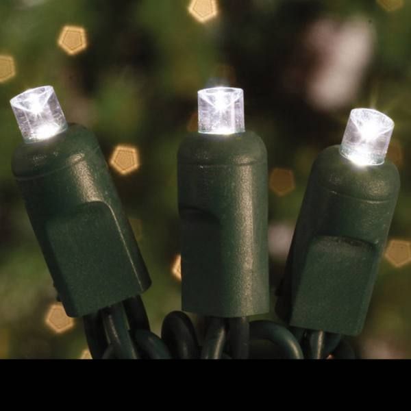 4 Inch Spaced Commercial Grade LED 5MM White Color Concave Christmas Light Set Of 10