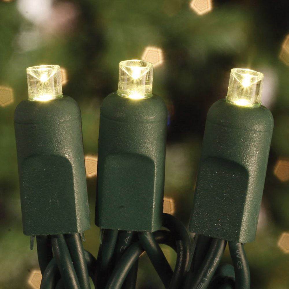 70 Commercial Grade LED 5MM Warm White Color Concave Christmas Light Set Of 10