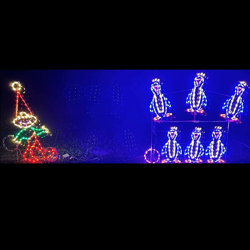 Elf Bowling Animated LED Lighted Outdoor Christmas Decoration