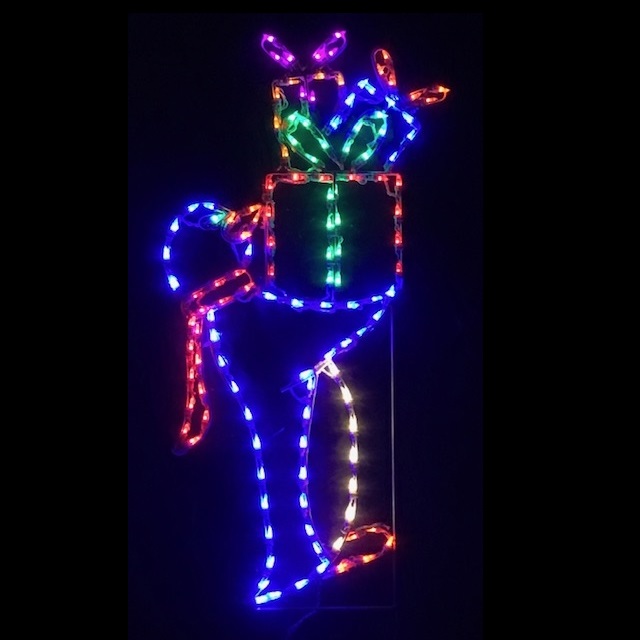 Penguin Carrying Christmas Packages LED Lighted Outdoor Christmas Decoration