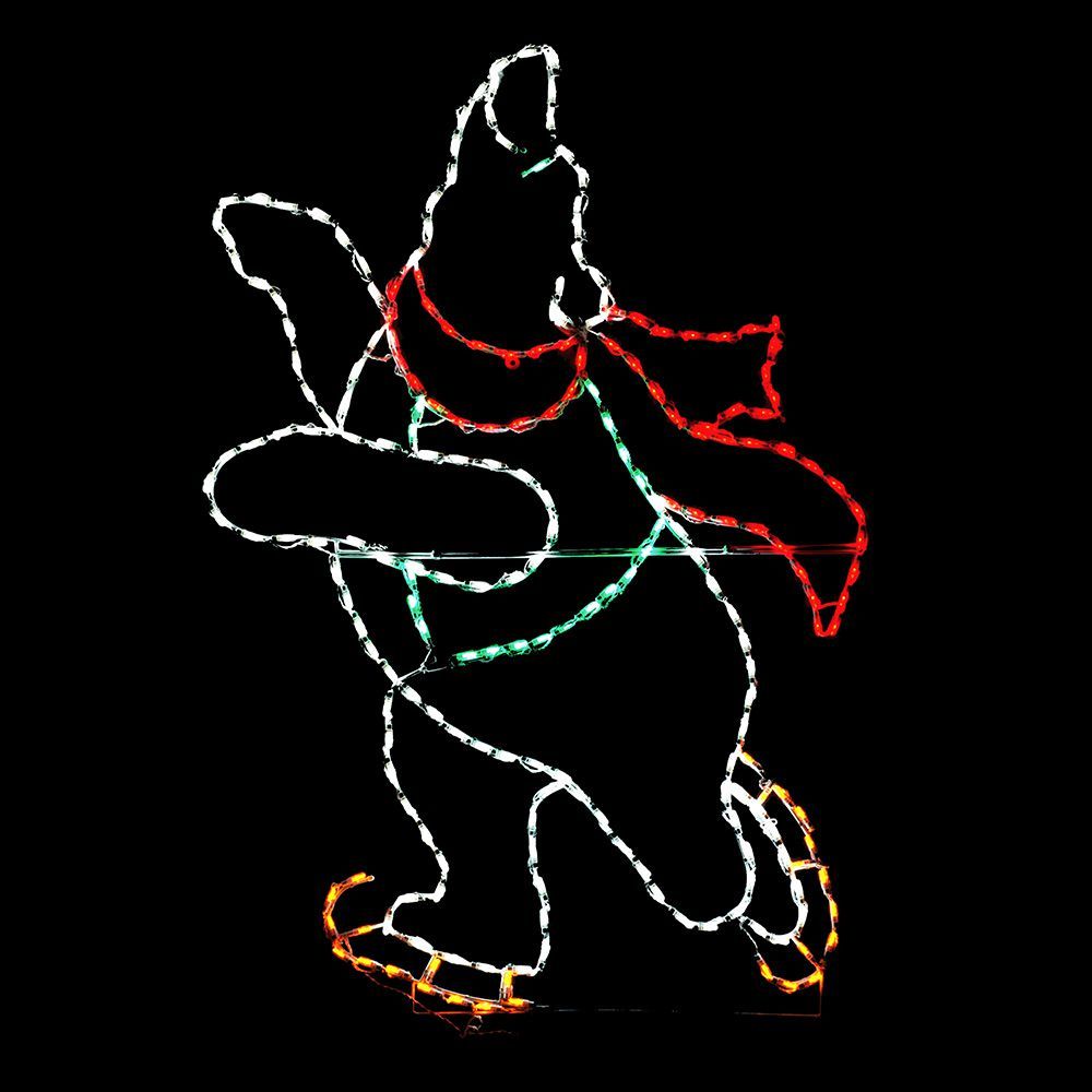 LED Skating Polar Bear Boy Lighted Christmas Outdoor Decoration