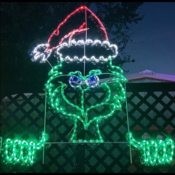 Peeking Green Monster Christmas LED Lighted Outdoor Christmas Decoration