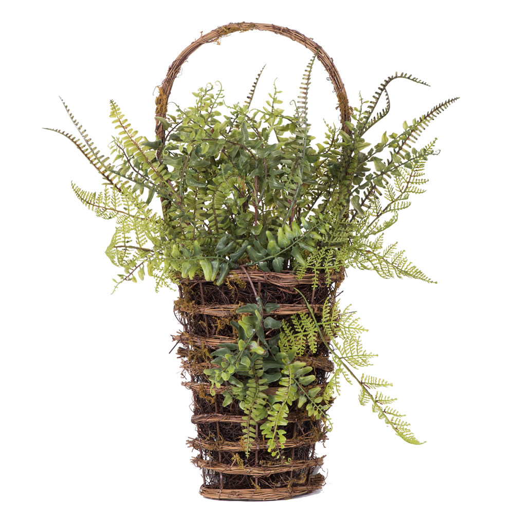 Christmastopia.com 21 Inch Artificial Green Fern Hanging Wall Basket