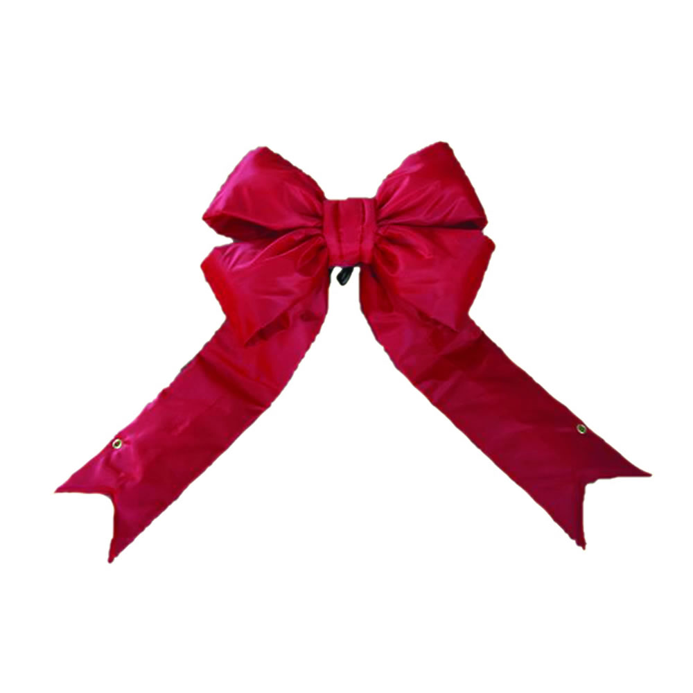 75 Inch Red Four Loop Nylon Structural Outdoor Christmas Bow