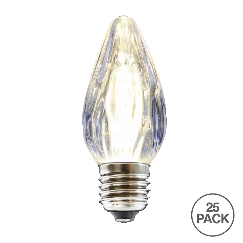 Christmastopia.com 25 LED F15 Pure White Flame Retrofit E26 Socket Replacement Bulbs