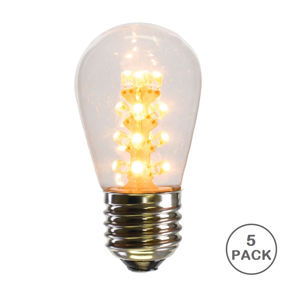 5 LED S14 Patio Transparent Warm White Retrofit Replacement Bulbs
