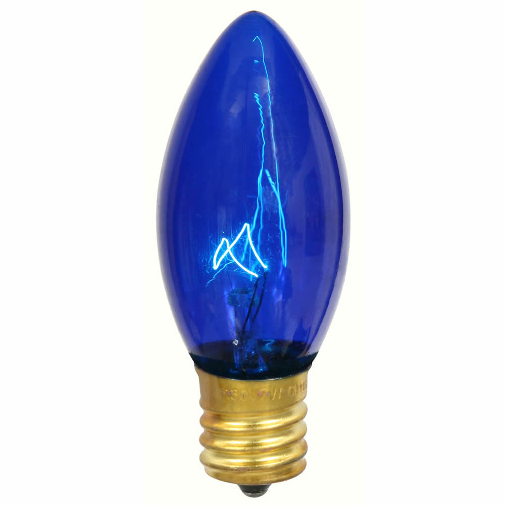 25 Incandescent C9 Blue Transparent E17 Socket Christmas Replacement Bulbs