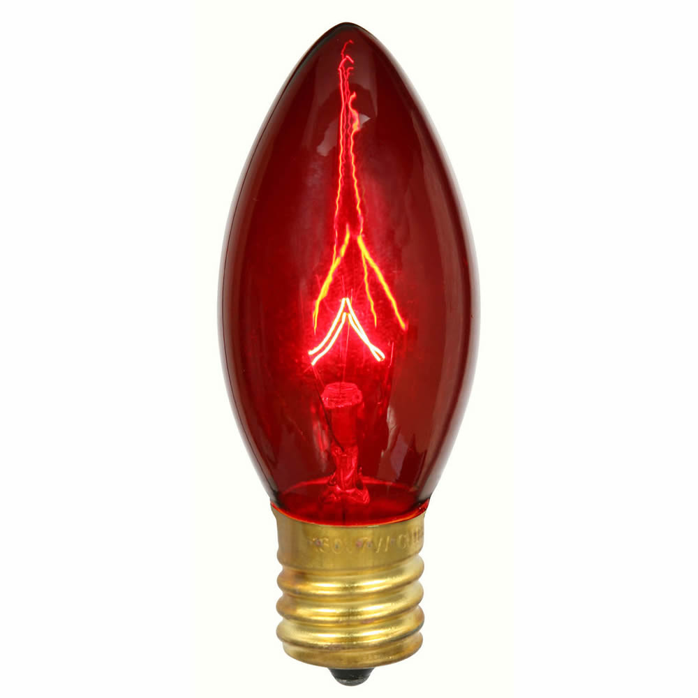 25 Incandescent C9 Red Transparent E17 Socket Christmas Replacement Bulbs