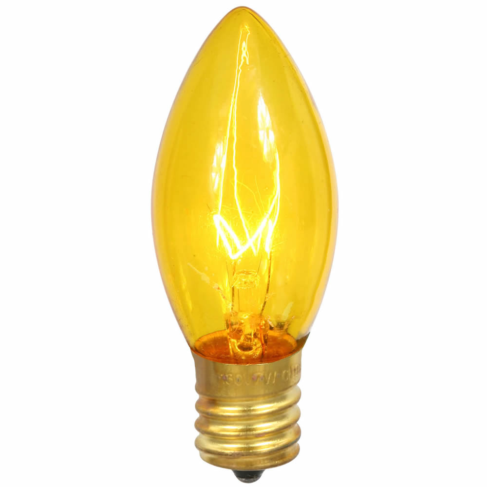 Christmastopia.com 25 Incandescent C9 Gold Transparent E17 Socket Christmas Replacement Bulbs