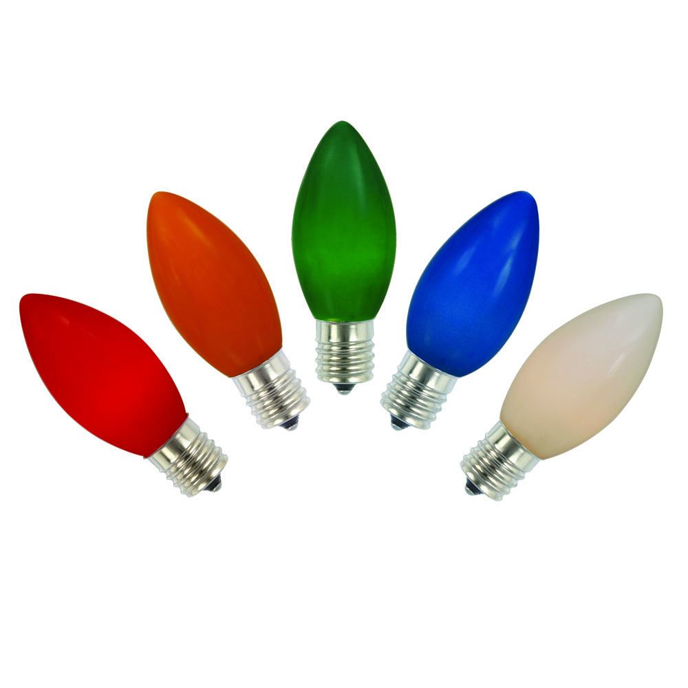 Christmastopia.com 25 Incandescent C9 Multi Color Ceramic E17 Socket Christmas Replacement Bulbs