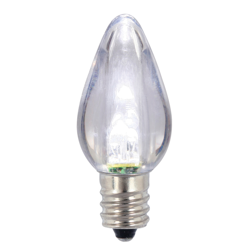 25 C7 LED Cool White Twinkle Transparent Retrofit C7 E12 Socket Christmas Night Light Replacement Bulbs