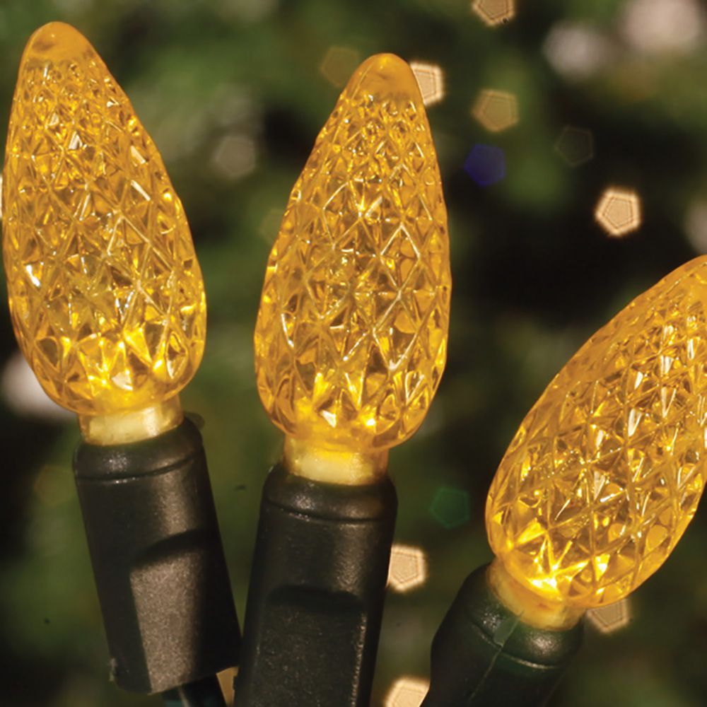 70 Commercial Grade C6 LED Strawberries Gold Color Christmas Light Set Of 10