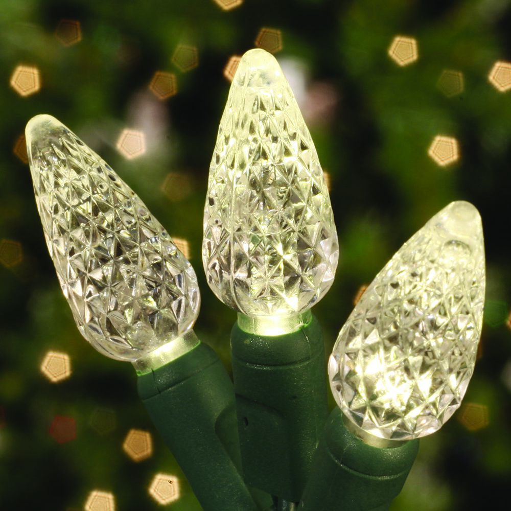 70 Commercial Grade LED C6 Strawberries Warm White Color Christmas Light Set Of 10