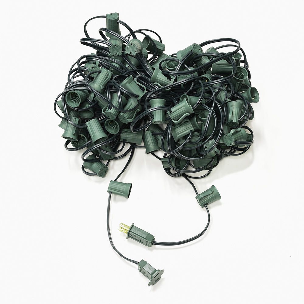 100 Foot C9 Green Cording With Sockets and Plugs Ends Set Of 6