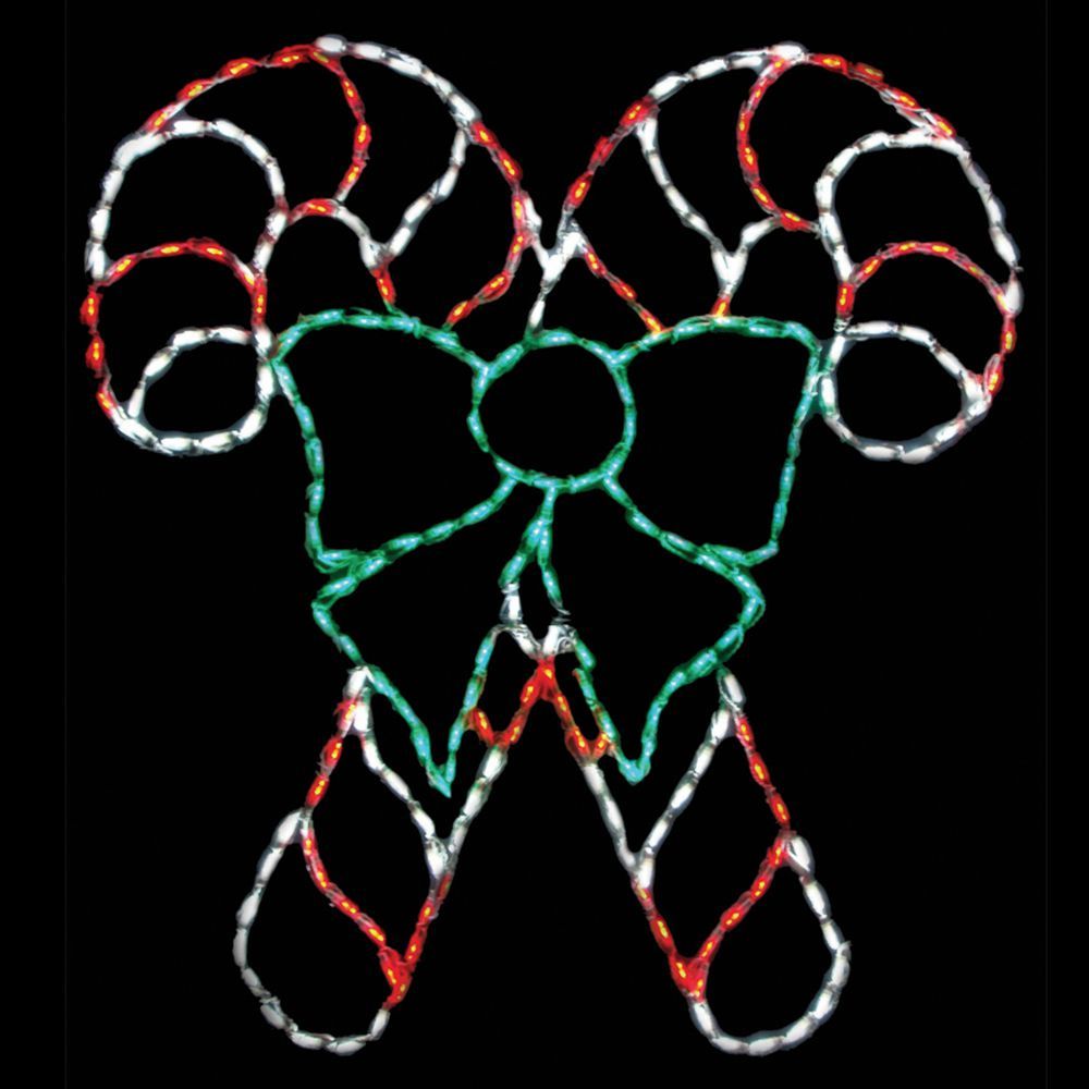 Christmastopia.com Double Candy Canes Crossed With Bow LED Lighted Outdoor Christmas Decoration