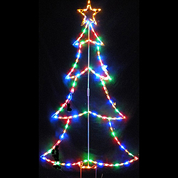 Christmas Tree Outline Pick Your Color LED Lighted Outdoor Christmas Decoration