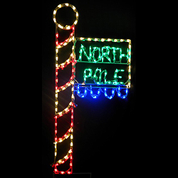 North Pole Flag LED Lighted Outdoor Christmas Decoration
